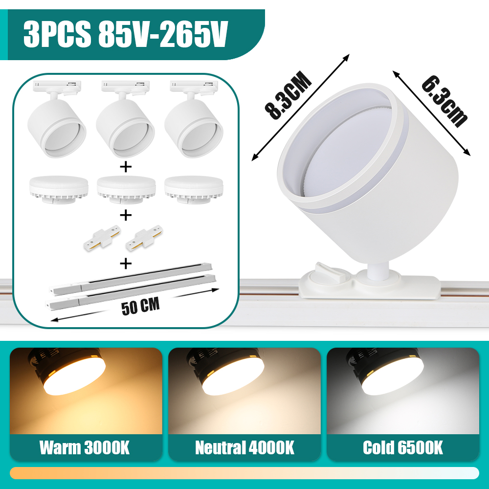 CANMEIJIA  Track Downlight GX53 No Light Source Round No Light Source