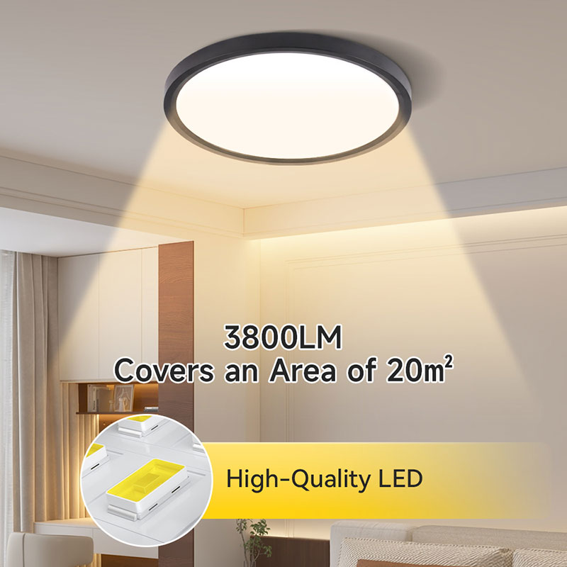 CANMEIJIA  Ultra-thin ceiling light, side-emitting design, narrow profile, three-color dimming