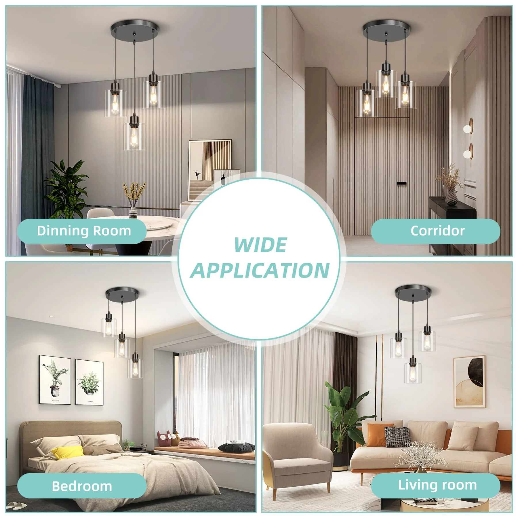 CANMEIJIA chandeliers 002 glass without light source E26 light head-CANMEILIGHTS