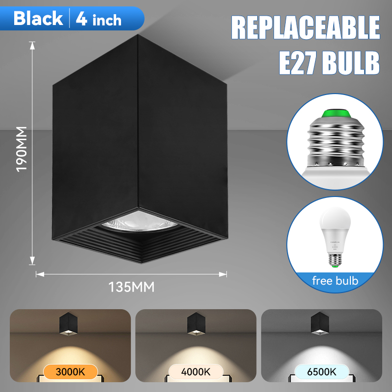 CANMEIJIA Surface-mounted downlight E27 (no light source) - Round/Square