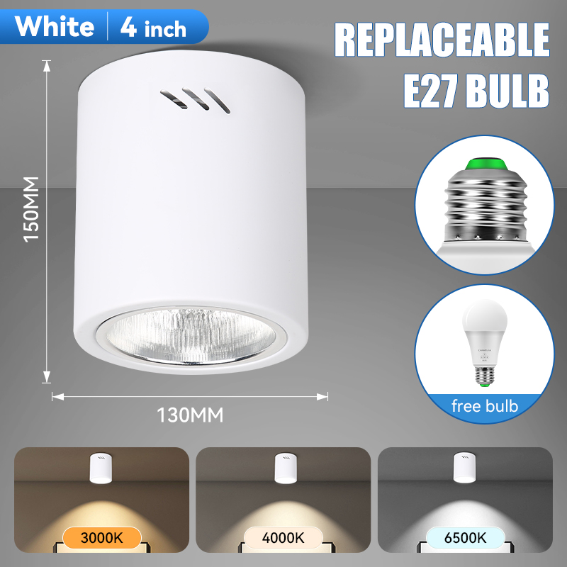 CANMEIJIA Surface-mounted downlight E27 (no light source) - Round/Square