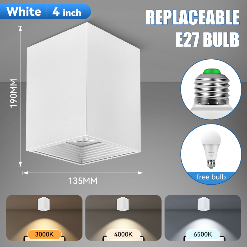 CANMEIJIA Surface-mounted downlight E27 (no light source) - Round/Square