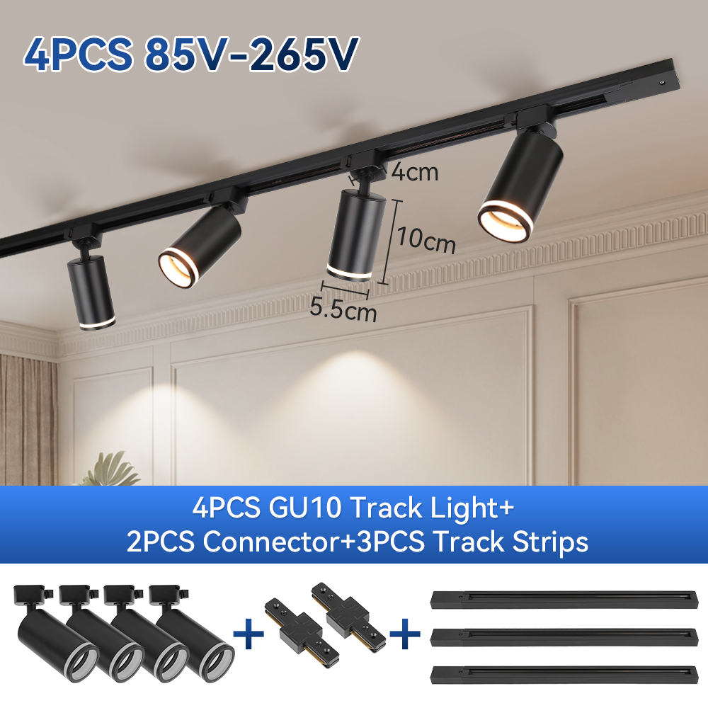 CANMEIJIA GU10 Track Light Model 001, GU10 lamp base, light source not included