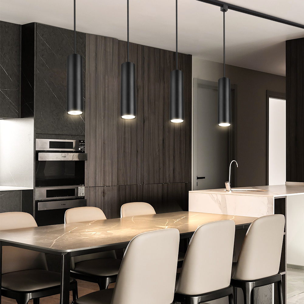CANMEIJIA Second line track cylinder chandelier Black model
