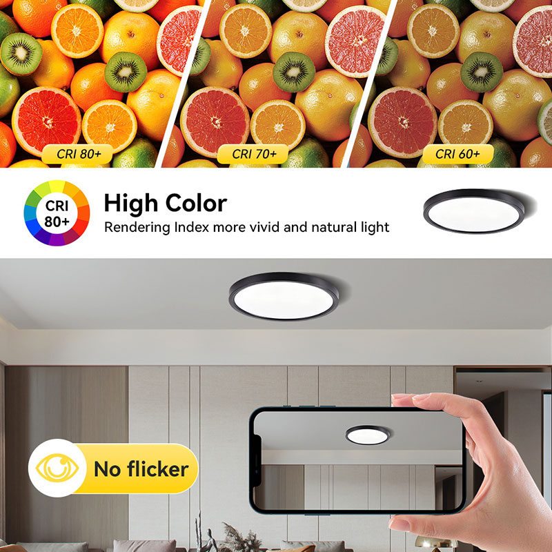 CANMEIJIA  Ultra-thin ceiling light, side-emitting design, narrow profile, three-color dimming