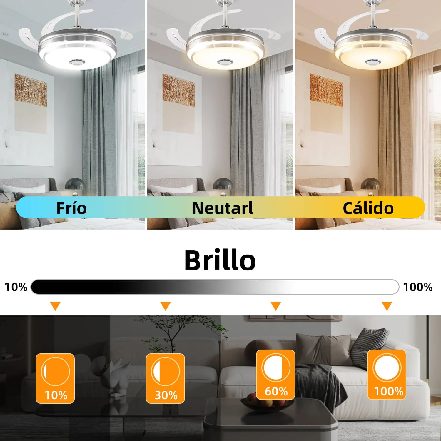 CANMEIJIA Fan chandelier model 001 with Bluetooth speaker, wide voltage remote control + APP
