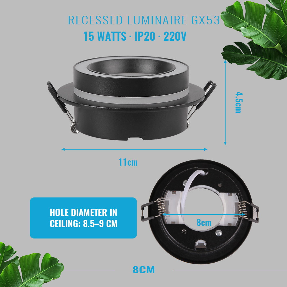 CANMEIJIA Recessed Downlight GX53 without Light Source 001