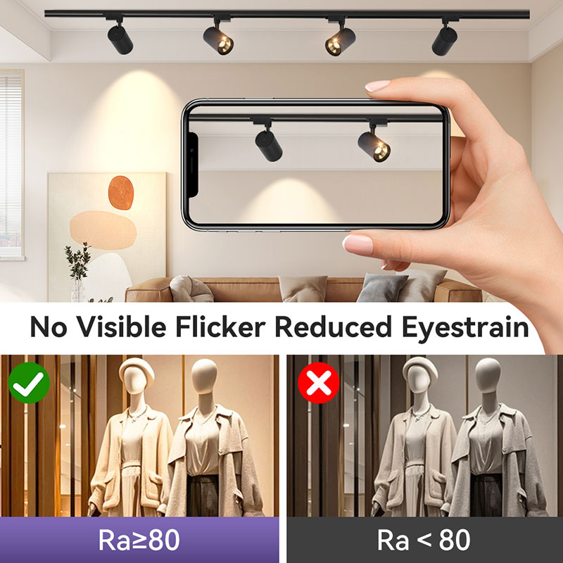 CANMEIJIA  New COB track lights with tri-color dimming and memory function