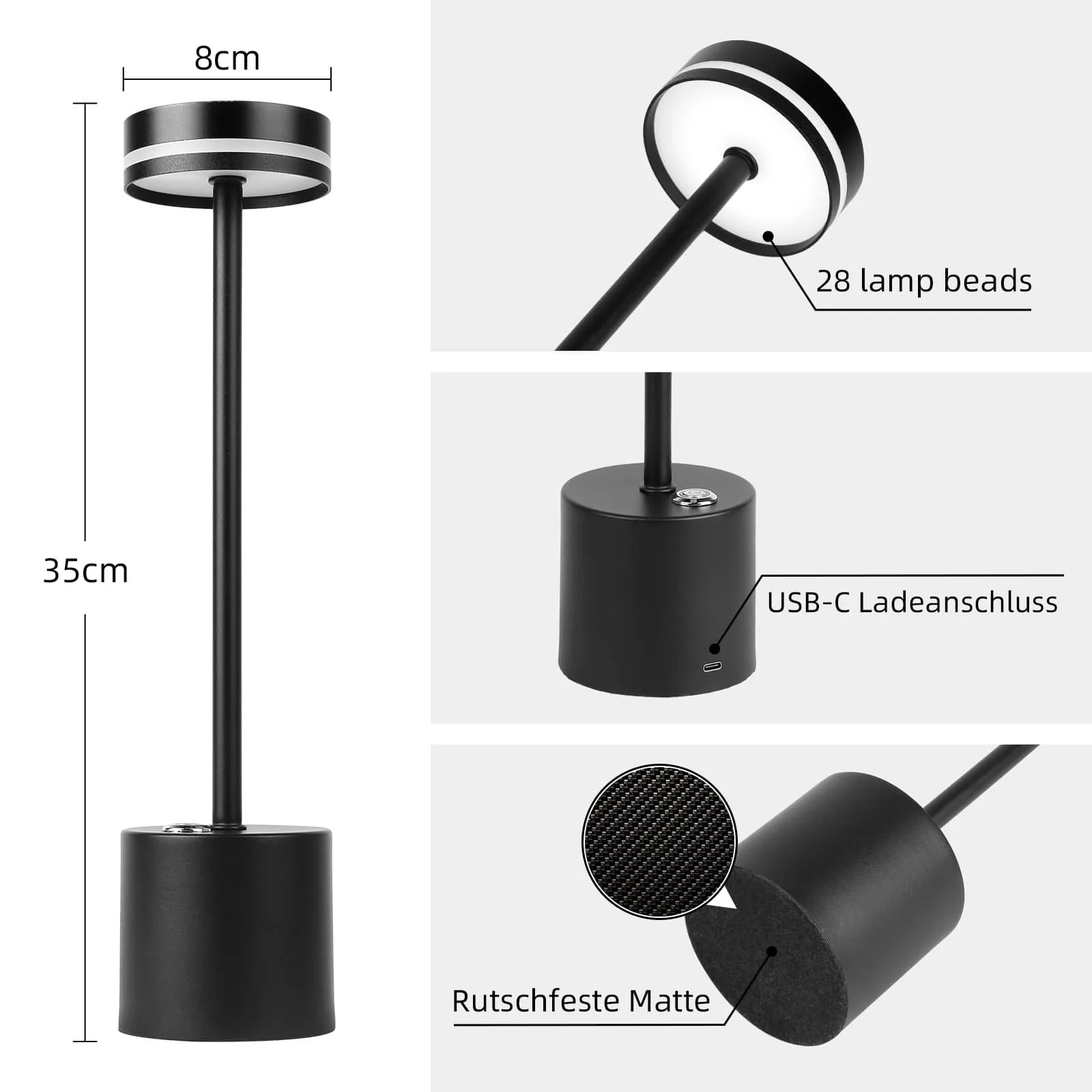 CANMEIJIA table lamp USB charging Three-color dimmer with memory function