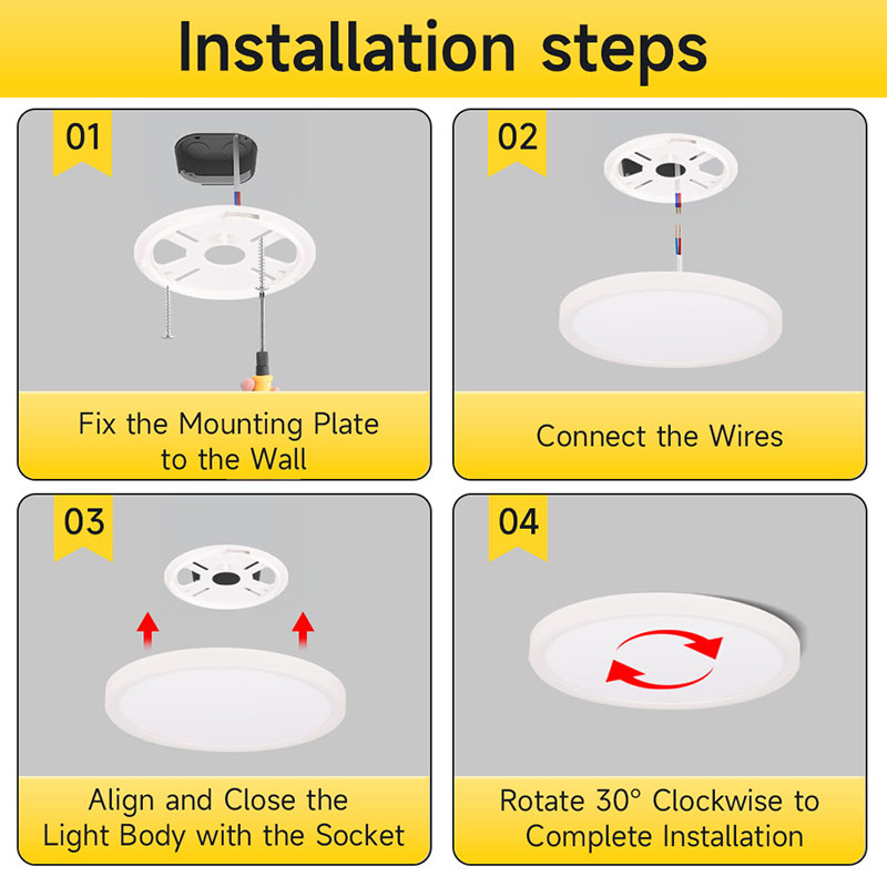 CANMEIJIA  Ultra-thin ceiling light, side-emitting design, narrow profile, three-color dimming