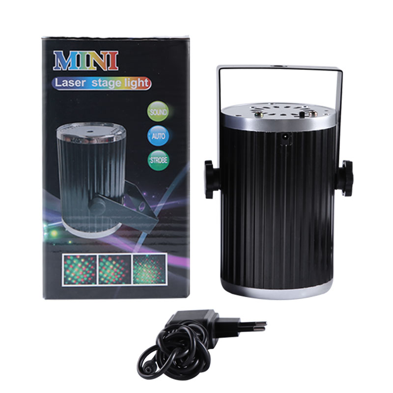 （CANMEIJIA) Cylindrical projection stage light red and green laser with voice control 3W black 