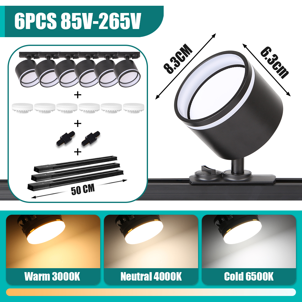 CANMEIJIA  Track Downlight GX53 No Light Source Round No Light Source