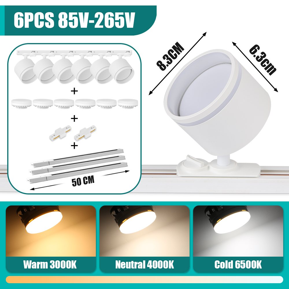 CANMEIJIA  Track Downlight GX53 No Light Source Round No Light Source