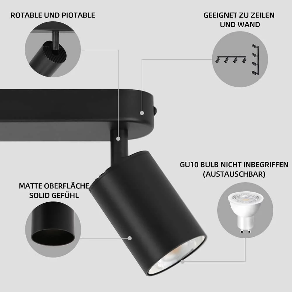CANMEIJIA Long ceiling spotlight straight type GU10 does not include light source