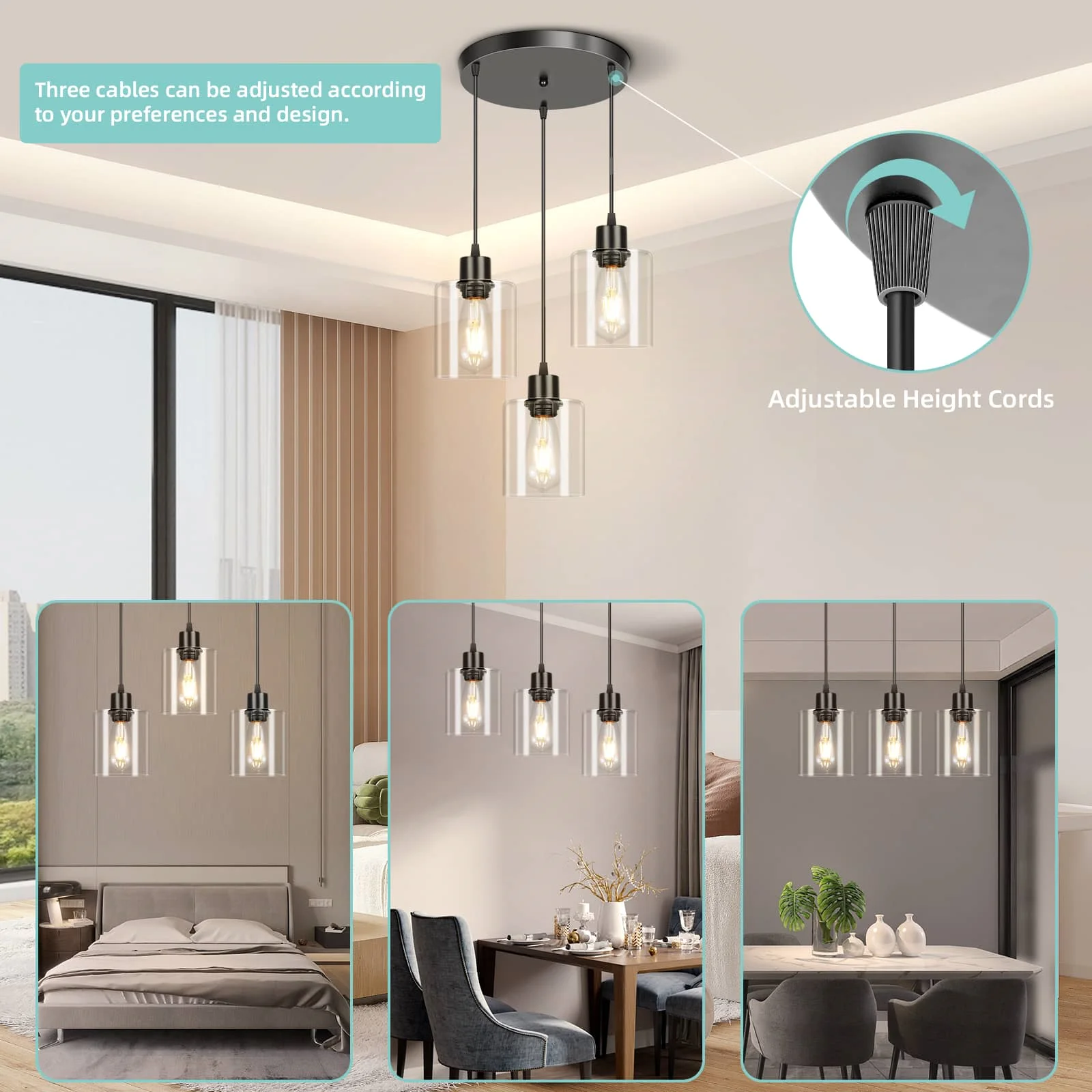 CANMEIJIA chandeliers 002 glass without light source E26 light head-CANMEILIGHTS