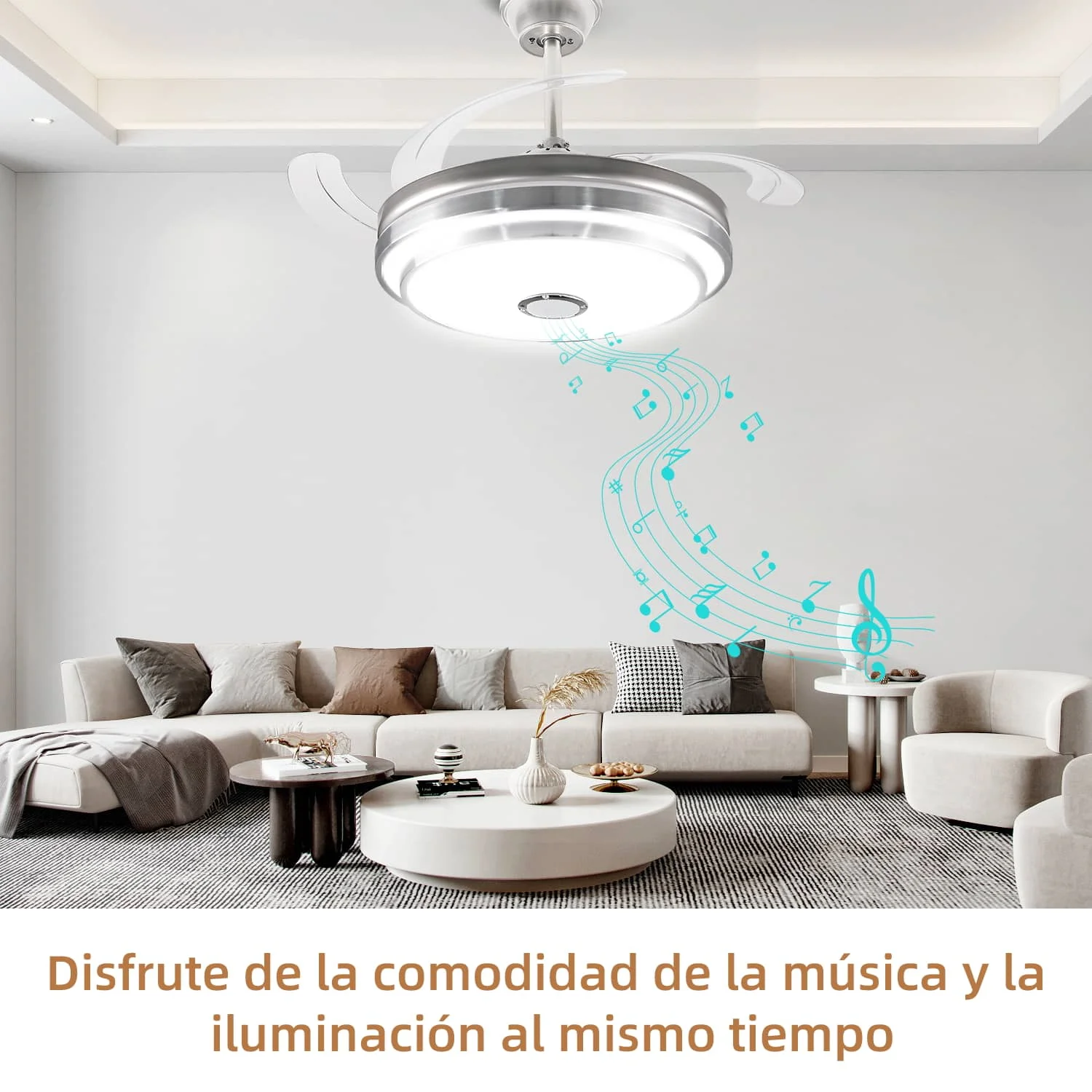 CANMEIJIA Fan chandelier model 001 with Bluetooth speaker, wide voltage remote control + APP