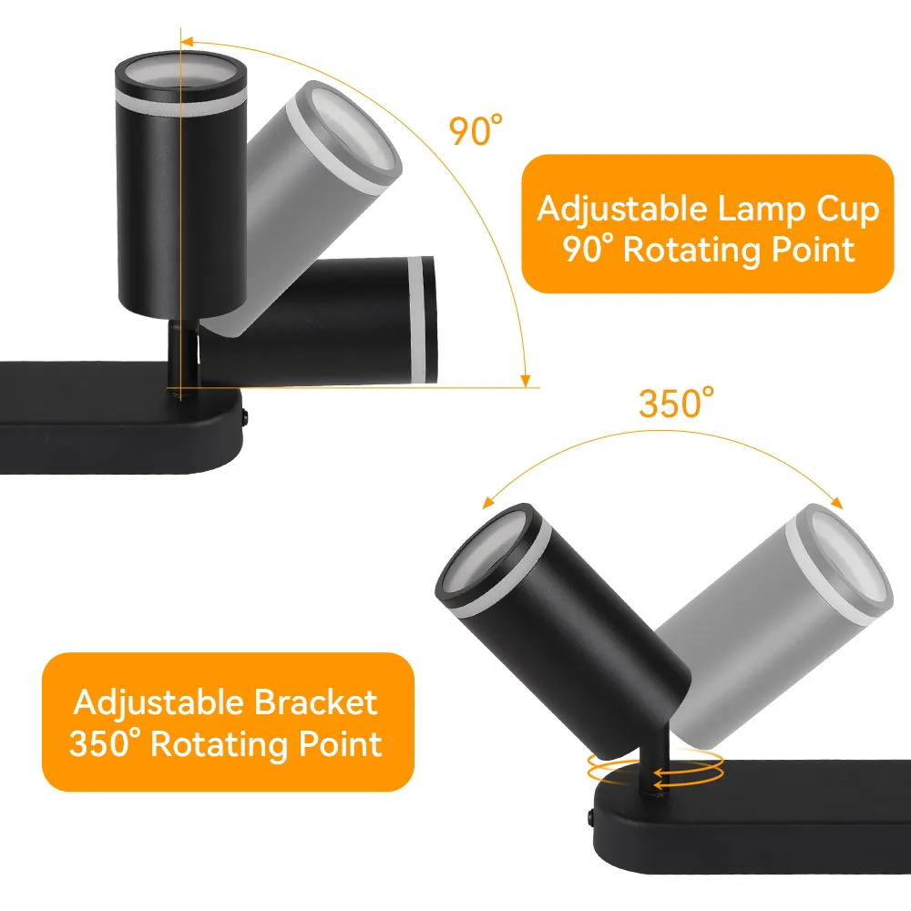 CANMEIJIA Long Strip Ceiling Spotlight, Straight Cylinder with Acrylic Ring, Model GU10