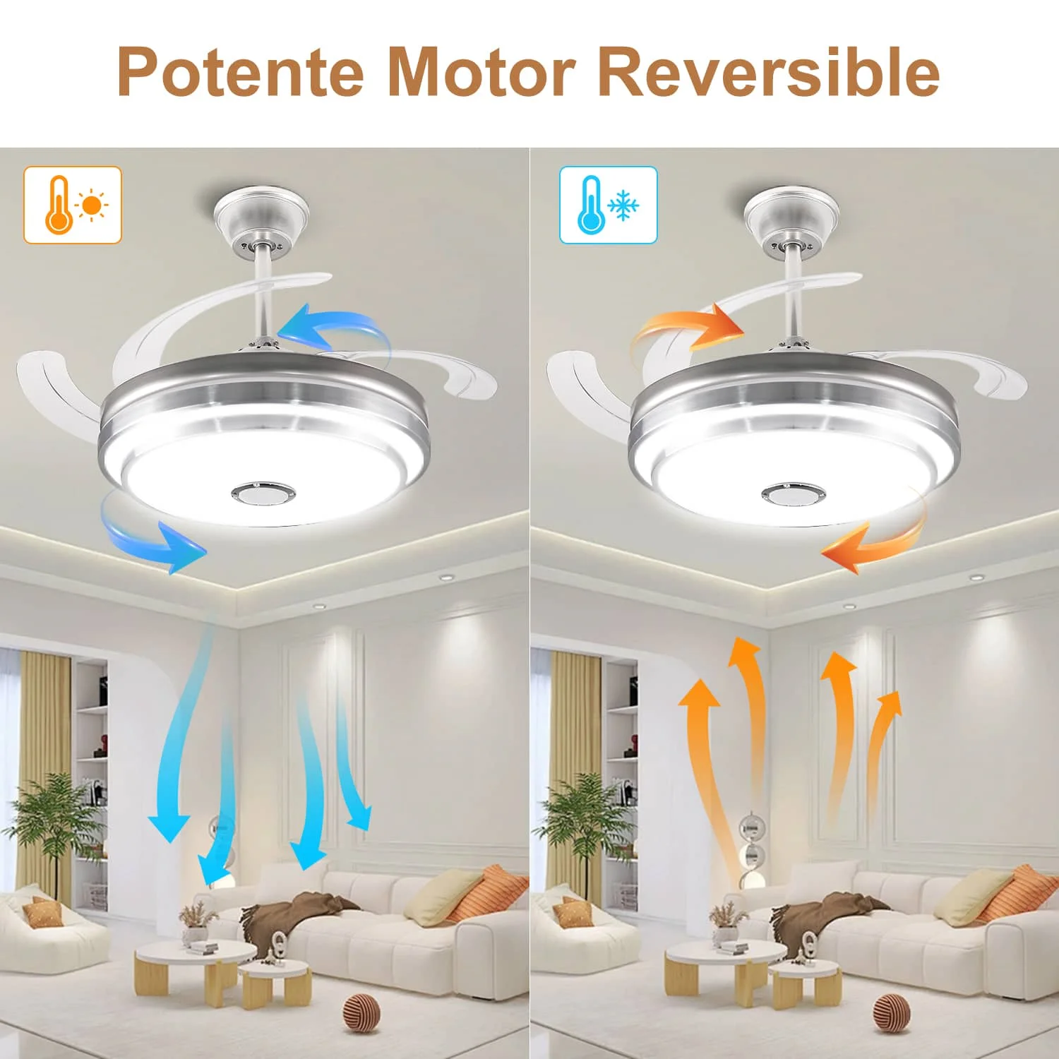 CANMEIJIA Fan chandelier model 001 with Bluetooth speaker, wide voltage remote control + APP