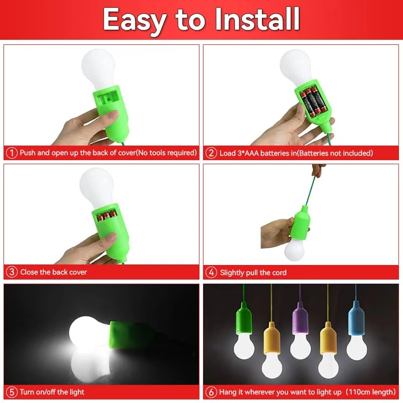 CANMEIJIA Colored cord light bulb white light