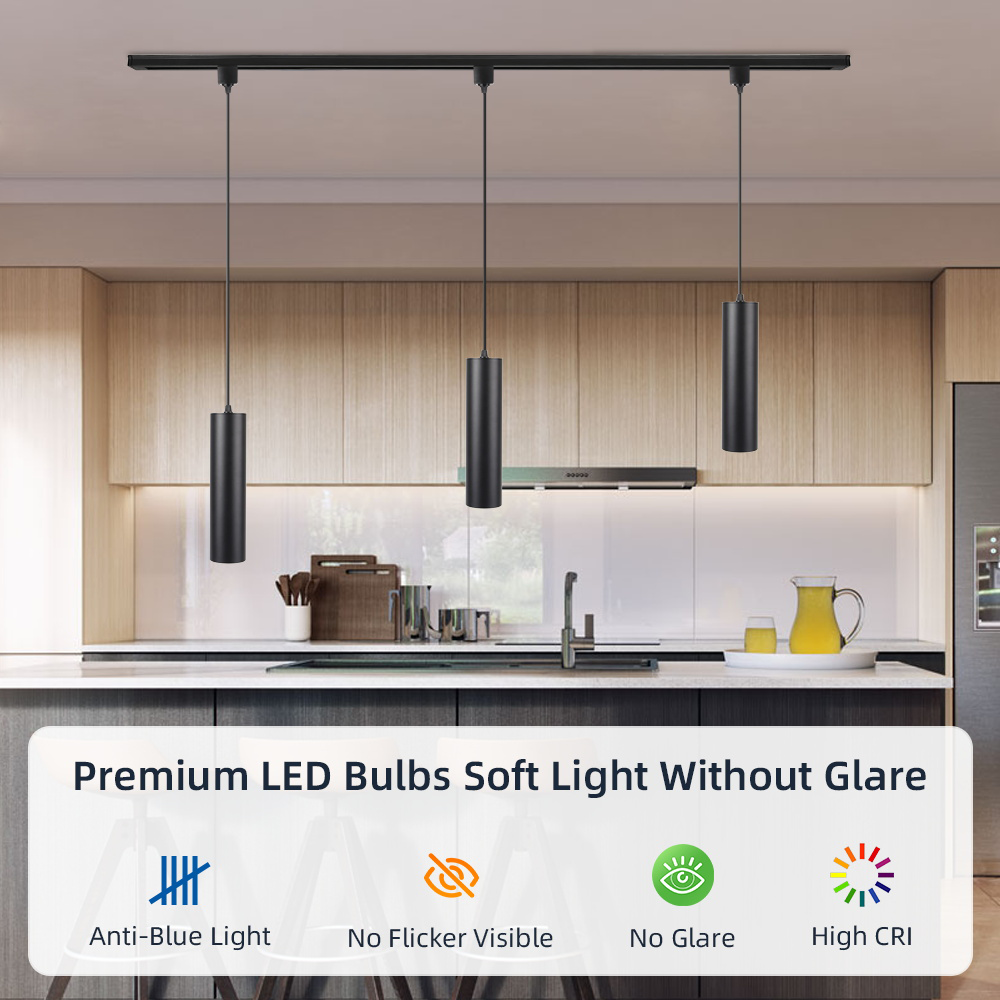 CANMEIJIA Second line track cylinder chandelier Black model