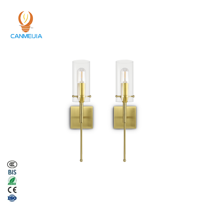 CANMEIJIA  Wall lamp glass model 001 single head black/gold square base 