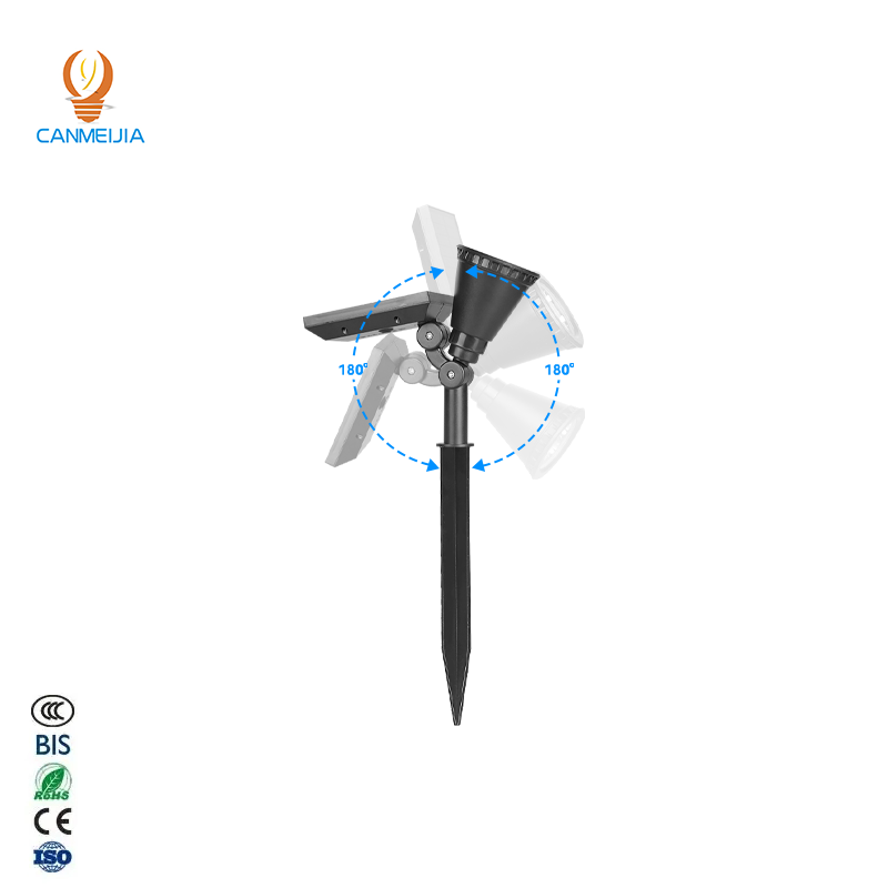 CANMEIJIA Solar Lawn Light 001 Floor Plug With Switch Black Single Head