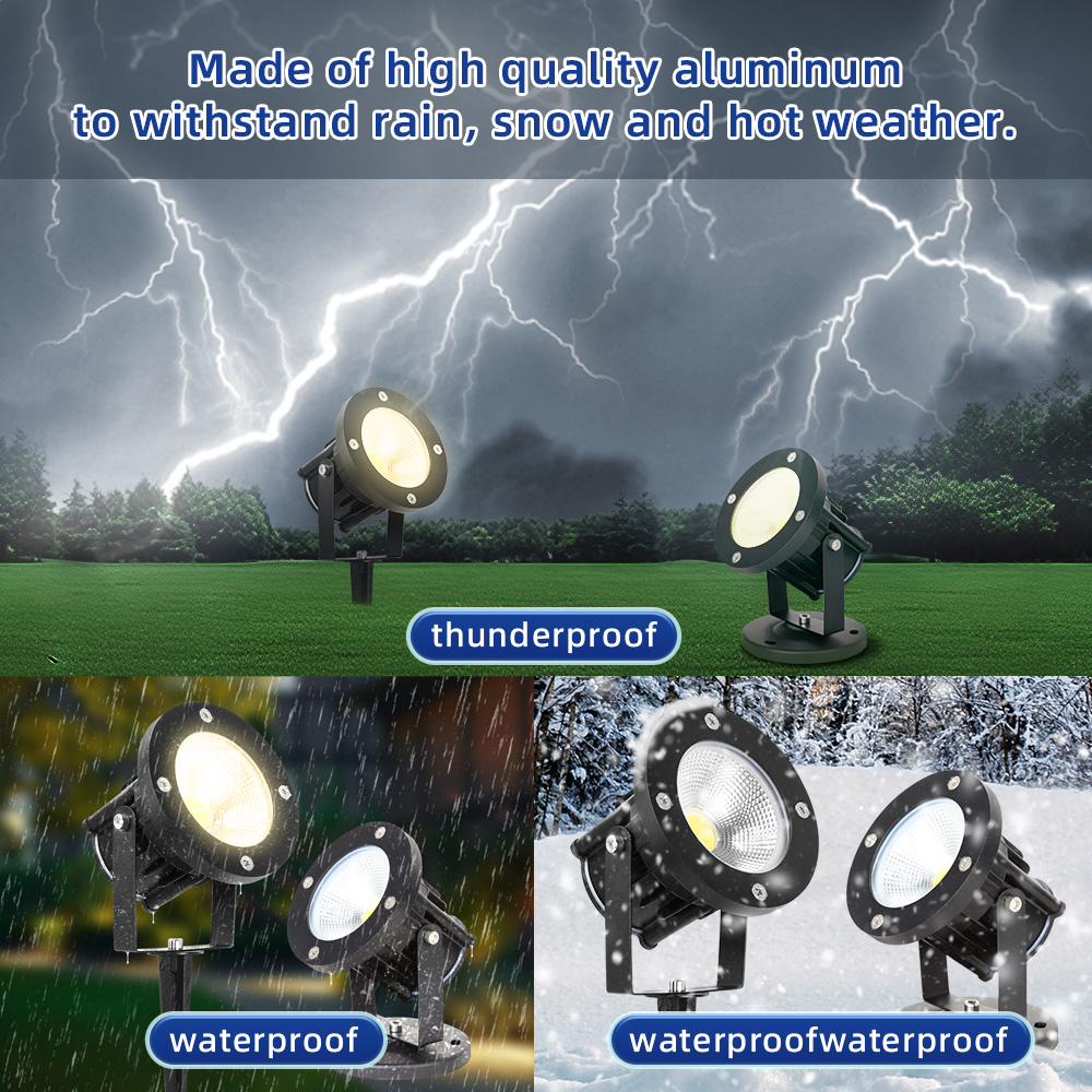 CANMEIJIA  Ground Socket Lawn Light Model 002, 2-in-1 Round Ground Socket, Wide Voltage, 5W Warm Light