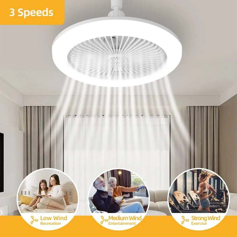 CANMEIJIA Remote Control Aromatherapy Fan Light Bulb White E27 Lamp Holder 30W White Light