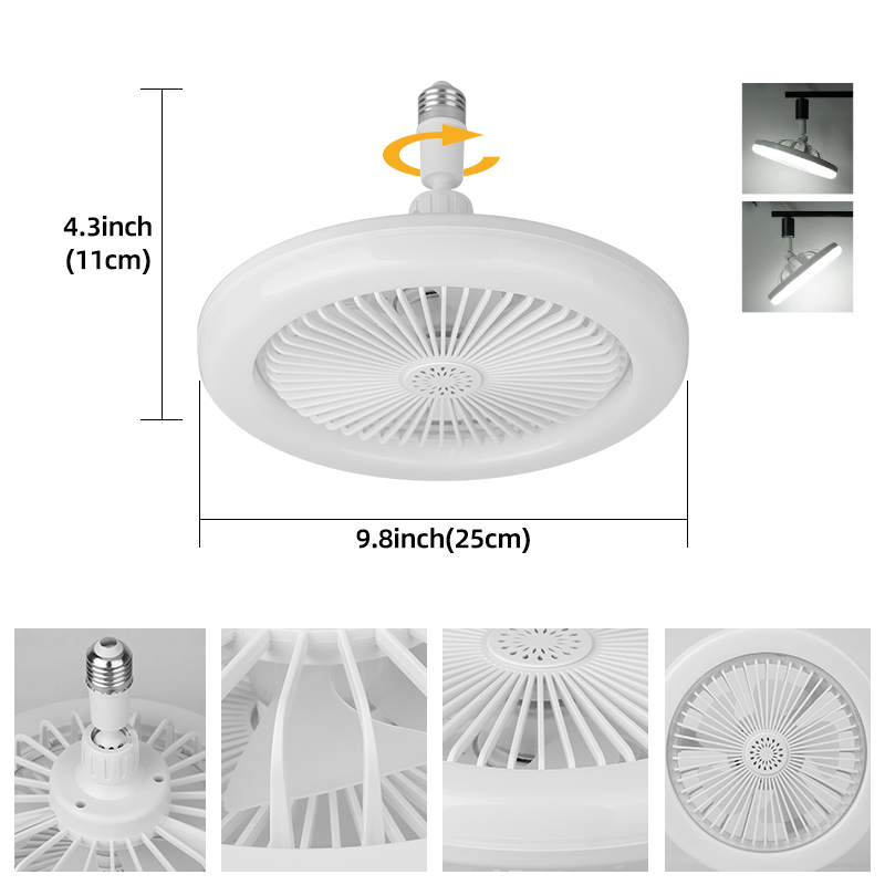 (CANMEIJIA) Remote Control Aromatherapy Fan Light Bulb White E27 Lamp Holder 30W White Light