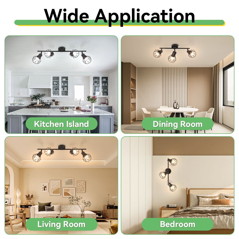 CANMEIJIA  Cage-style ceiling spotlight, E27 lamp holder (light source not included)