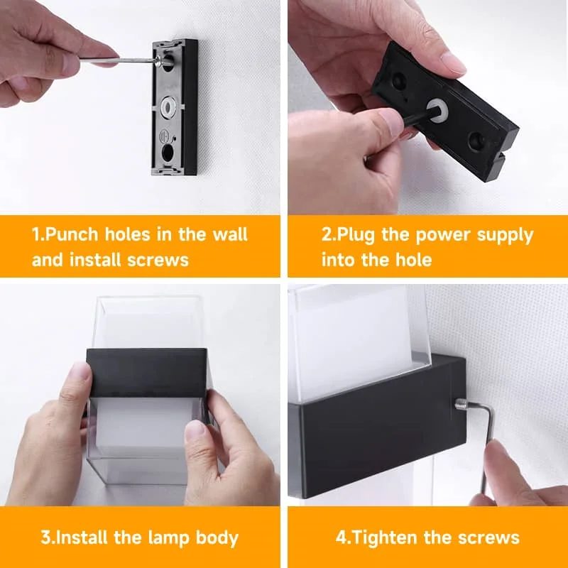 CANMEIJIA Wall Lamp BDC-135 Square/Round Black 10w Warm Light