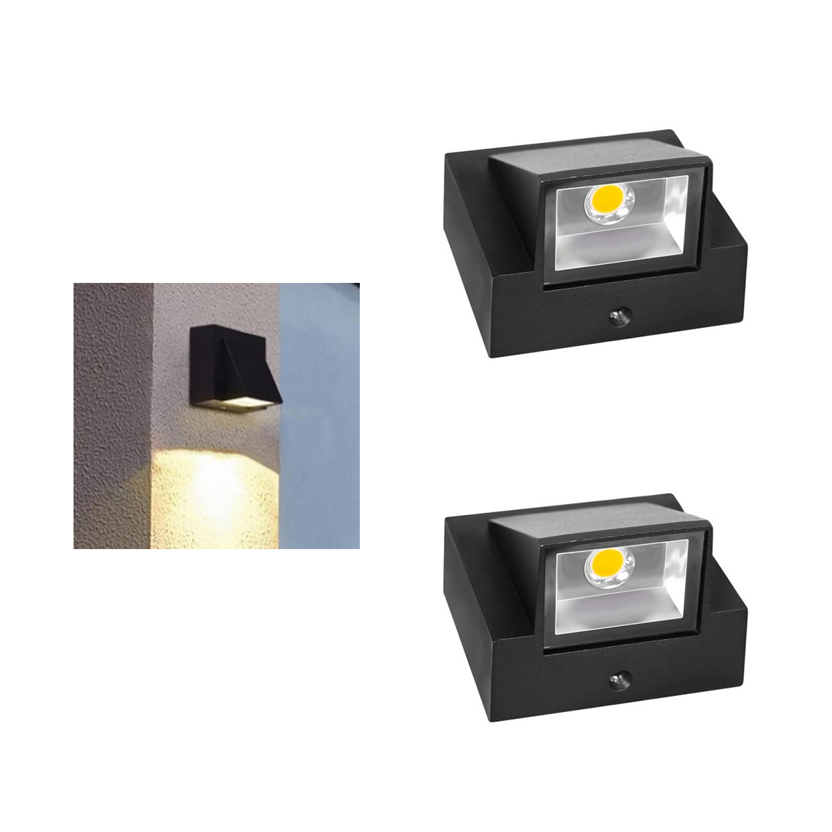 (CANMEIJIA) Wall Lamp DM-BD01 Aluminum Wide Pressure Black Shell 3W Warm Light