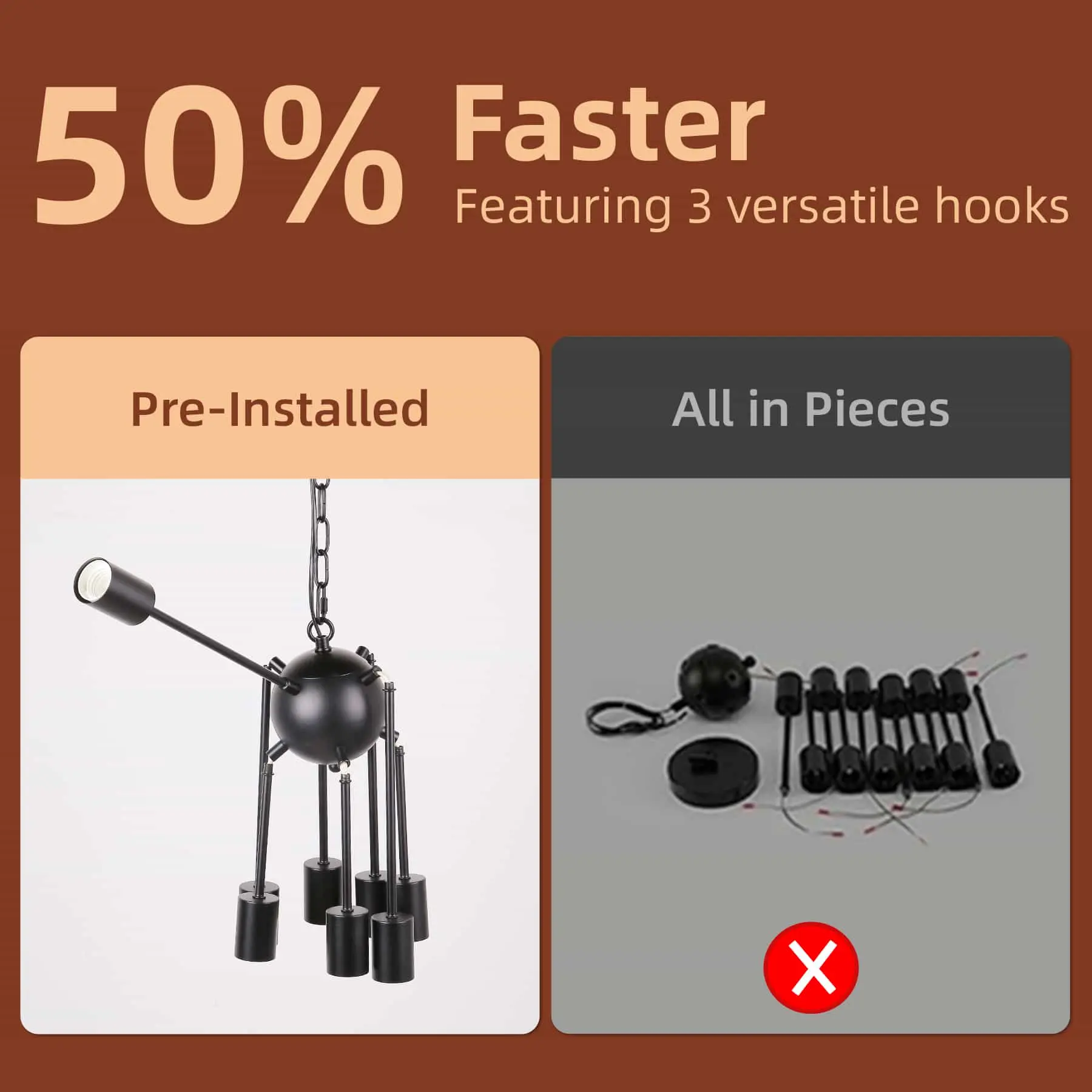 CANMEIJIA chandeliers sea urchin style suspension chain no light source