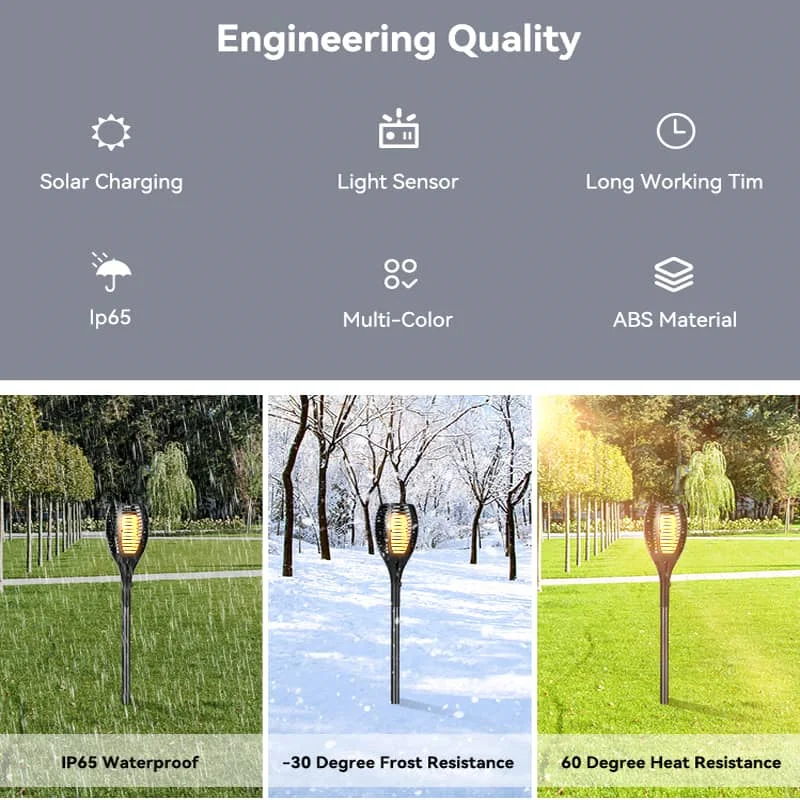 CANMEIJIA Led Outdoor Solar Flame Lights 220V