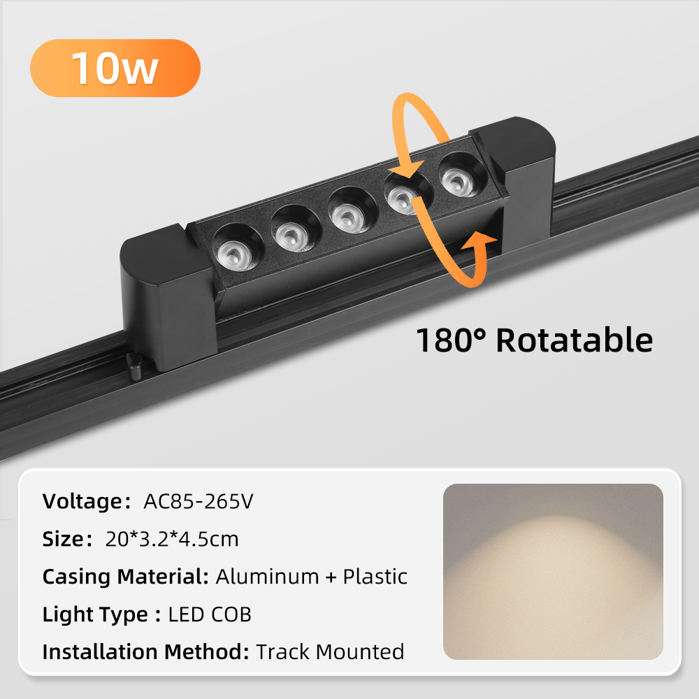 CANMEIJIA LED track Lights spotlight  long strip track Black shell model