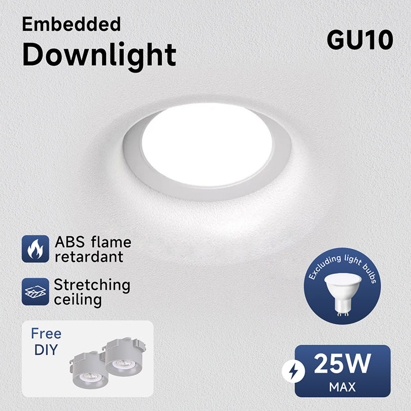 CANMEIJIA  Recessed downlight, GU10 socket, model 001 (light source not included)