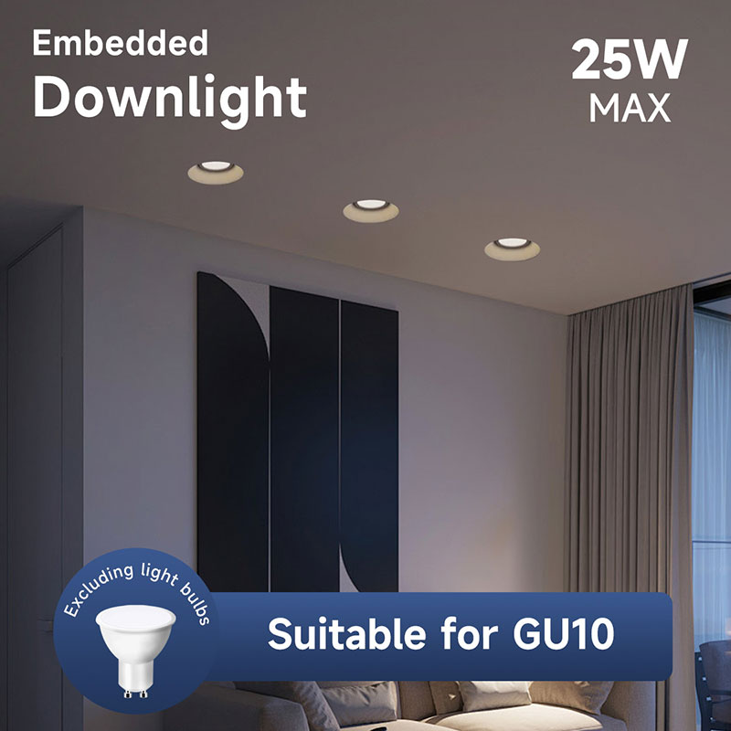 CANMEIJIA  Recessed downlight, GU10 socket, model 001 (light source not included)