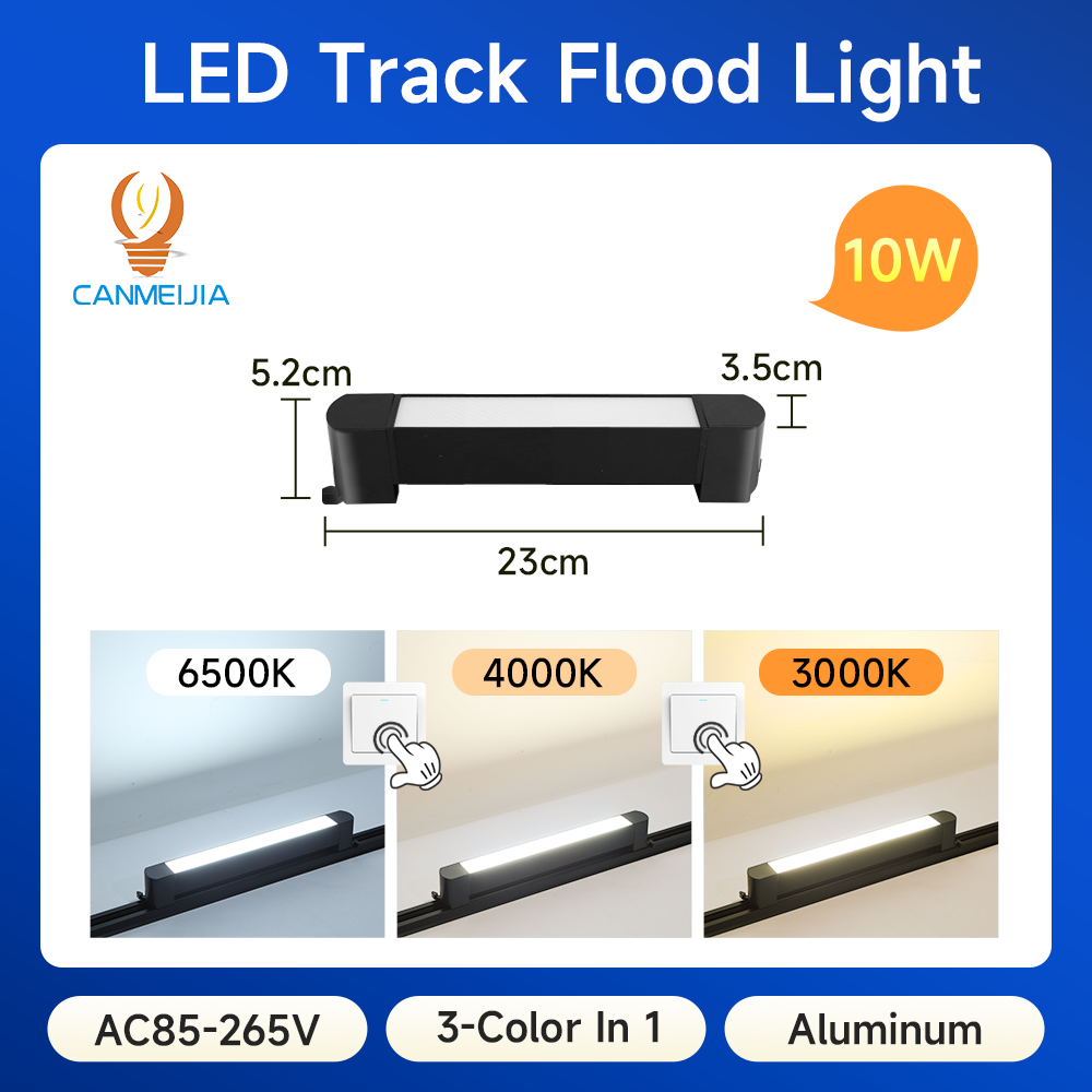 CANMEIJIA  Two-line track floodlight black shell