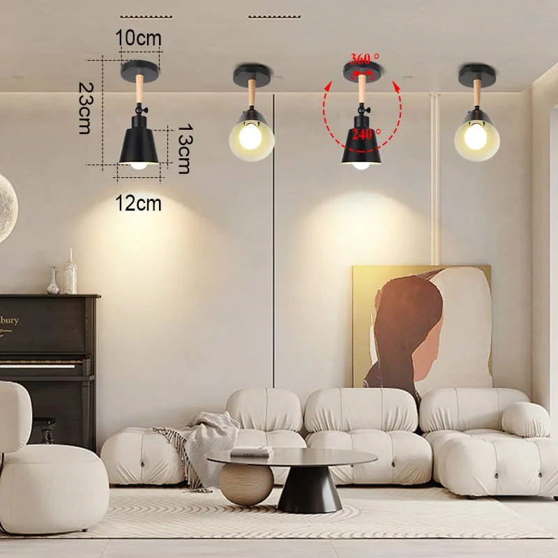 CANMEIJIA wall lamp retro style 004 black E26 lamp holder without light source