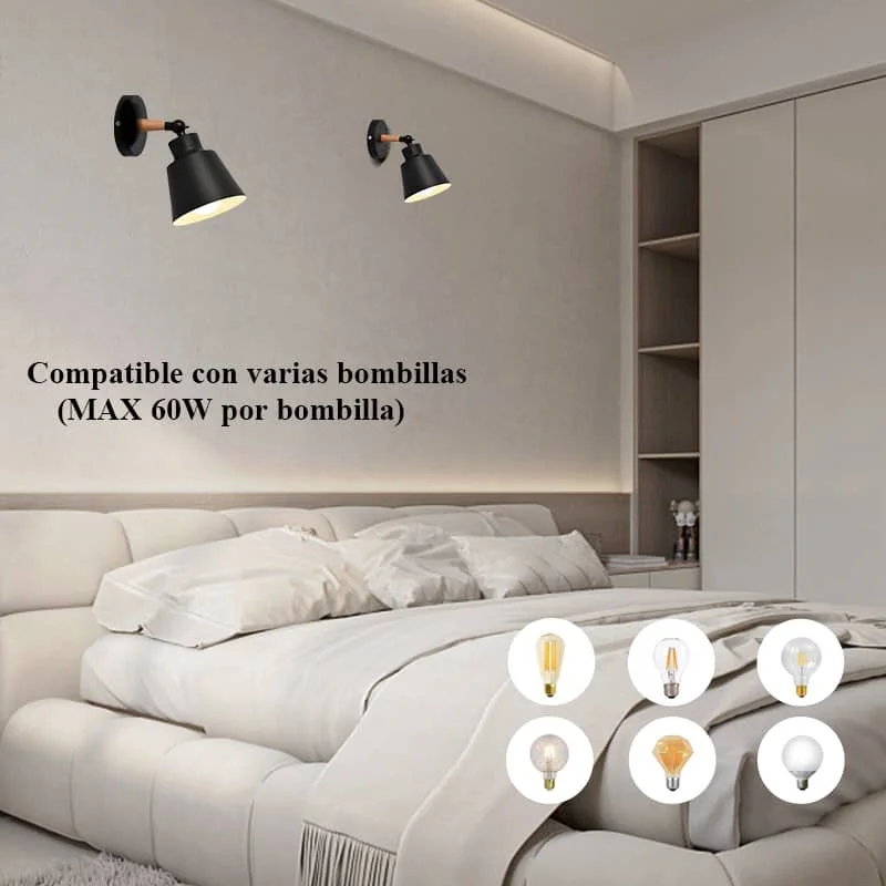 CANMEIJIA wall lamp retro style 004 black E26 lamp holder without light source