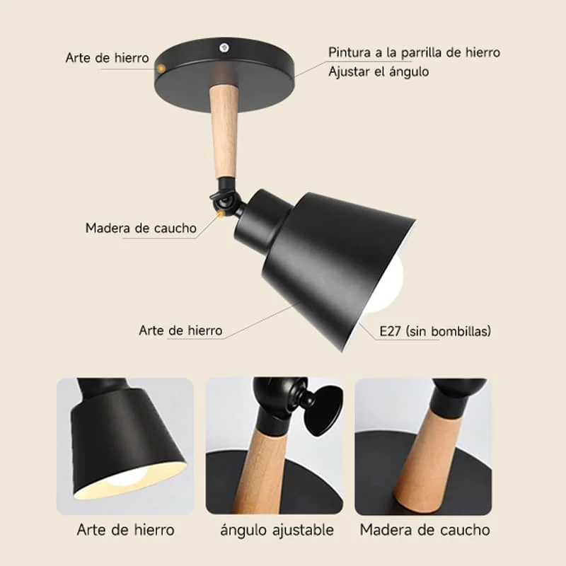 CANMEIJIA wall lamp retro style 004 black E26 lamp holder without light source