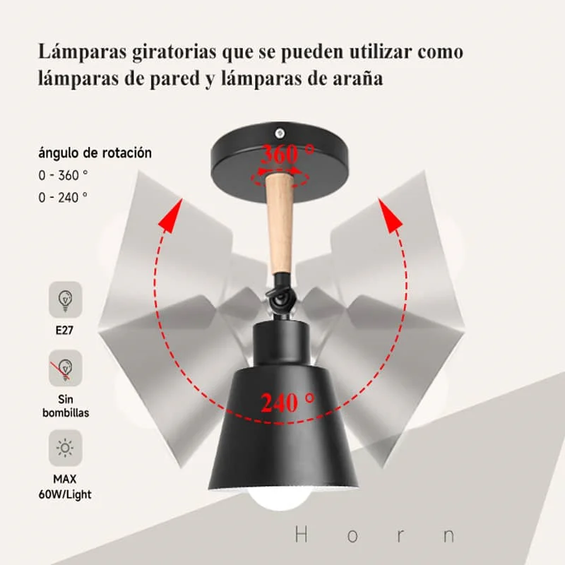 CANMEIJIA wall lamp retro style 004 black E26 lamp holder without light source