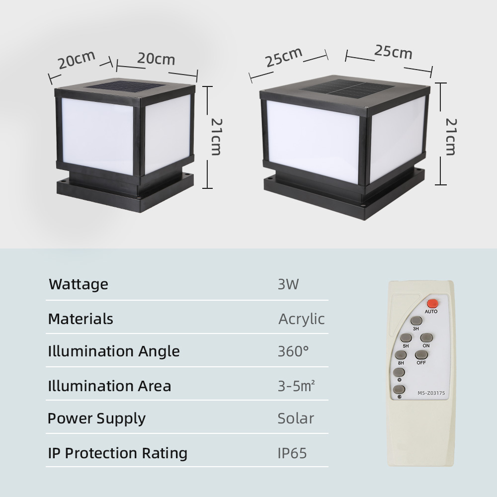 CANMEIJIA Solar column lamp 002 detachable model 