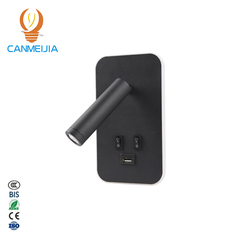 CANMEIJIA reading wall lamp usb charging port dual switch