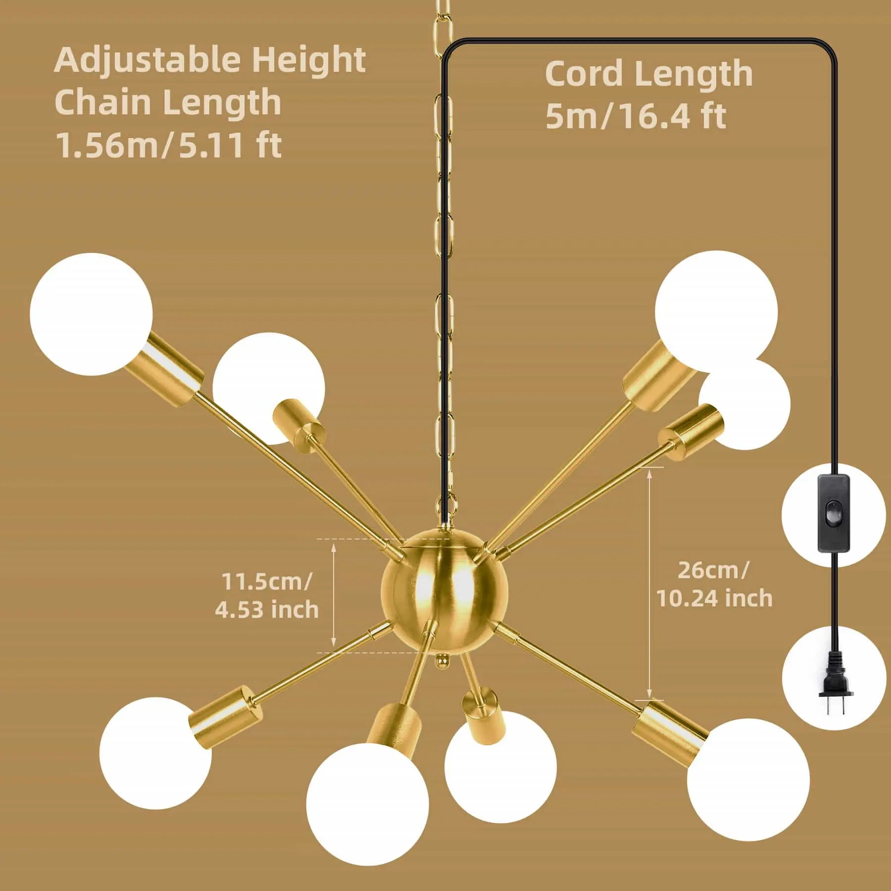 CANMEIJIA chandeliers sea urchin style suspension chain no light source
