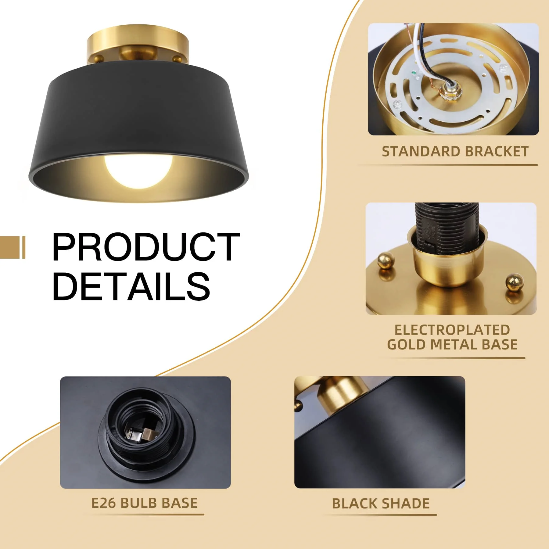 CANEMIJIA Ceiling lamp iron rice bowl