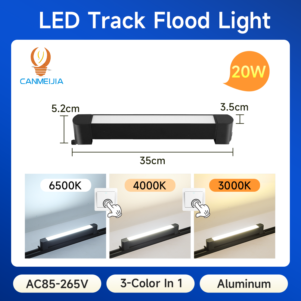 CANMEIJIA  Two-line track floodlight black shell
