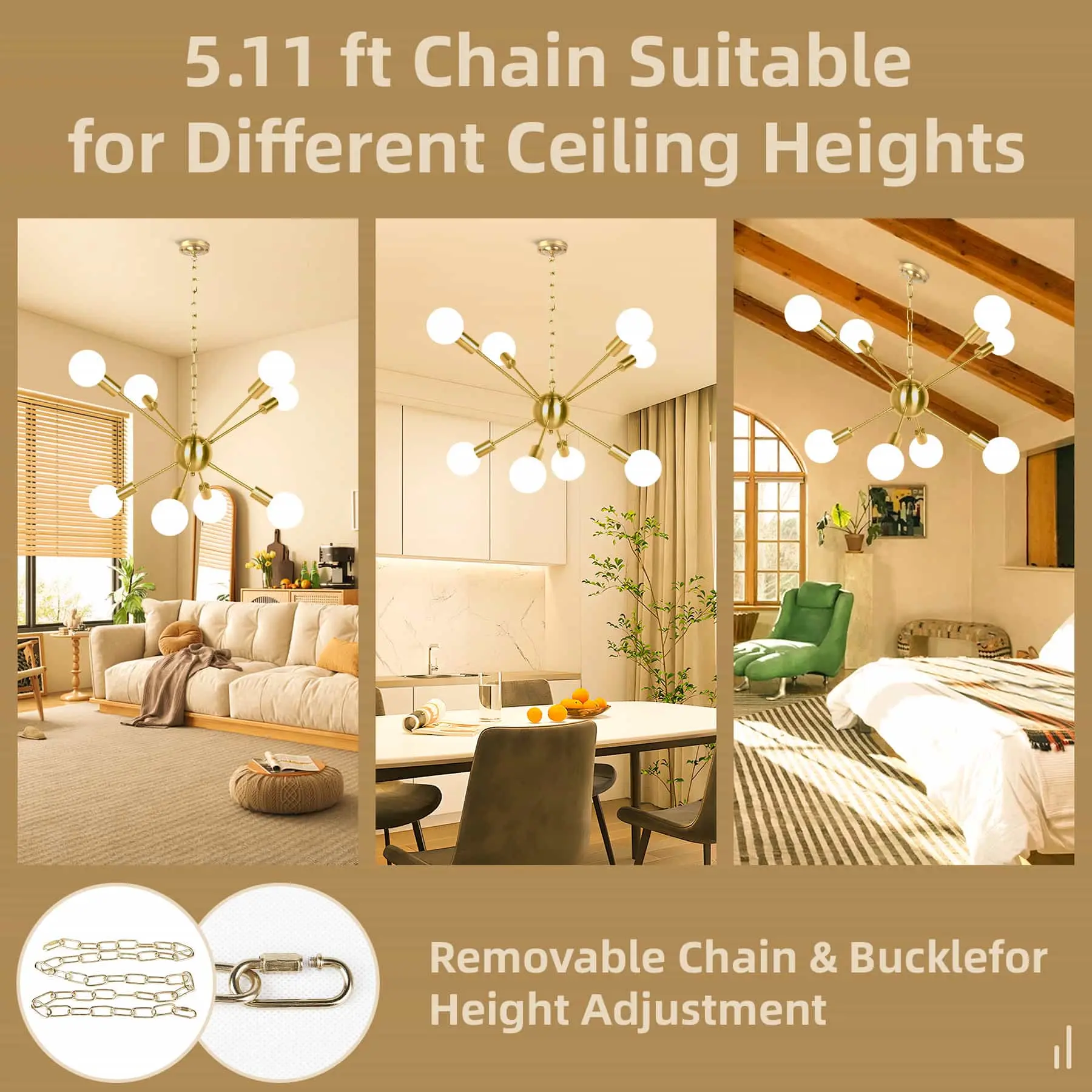 CANMEIJIA chandeliers sea urchin style suspension chain no light source