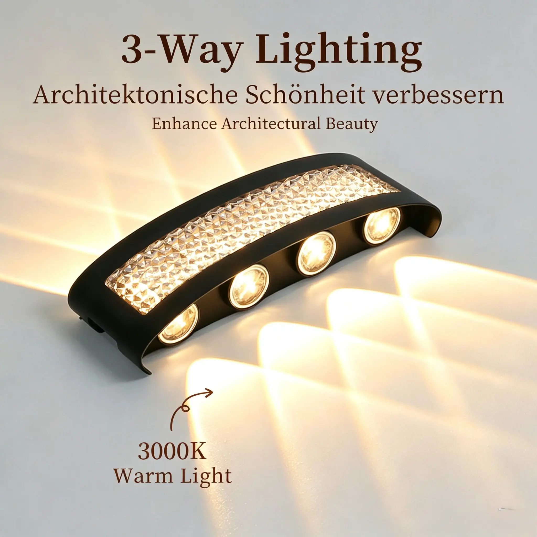 CANMEIJIA 3-way lighting 3000K warm white outdoor wall lamp architectural facade fixture wholesale