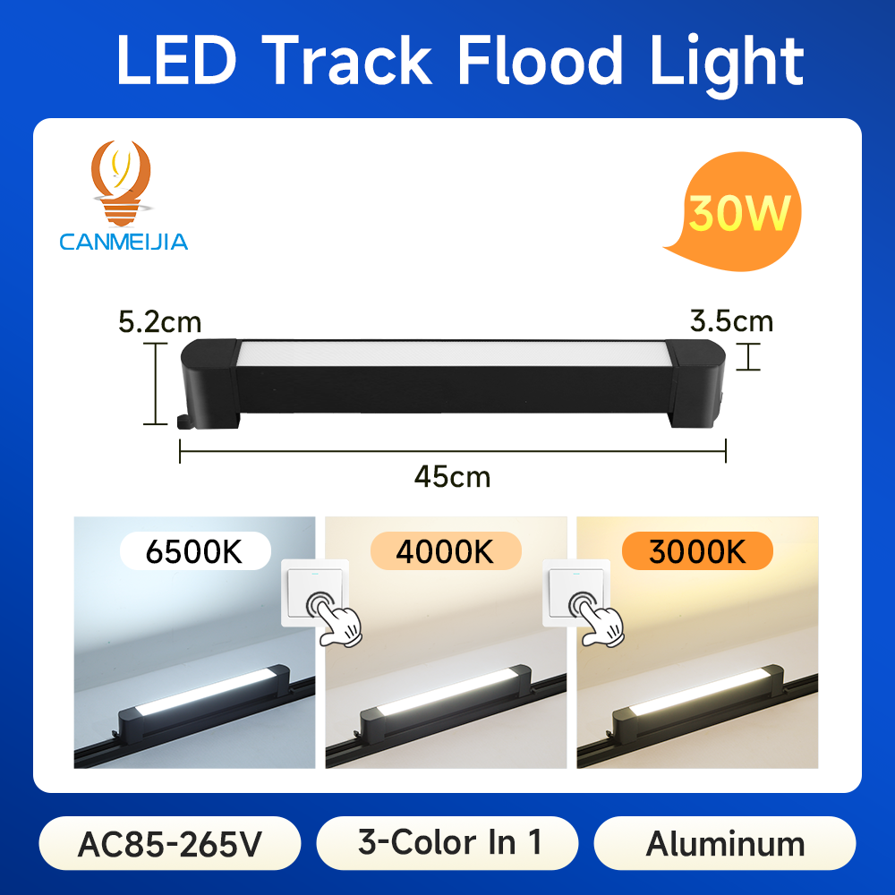 CANMEIJIA  Two-line track floodlight black shell